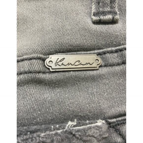 Kancan Jeans Womens 9 Distressed Mid Rise Skinny Charcoal Wash Streetwear Denim - Picture 10 of 12